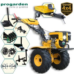 Pachet motocultor ProGARDEN Campo 873 Alpine 7CP cu remorca si accesorii