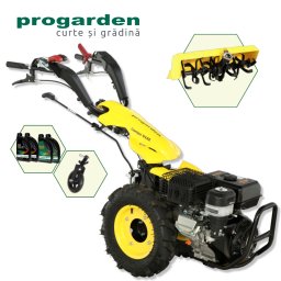 Motocultor ProGarden Campo U16E 14CP cu freza tractata FT90, roata si ulei