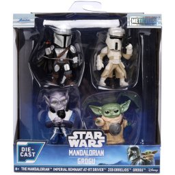 Set 4 figurine metalice Star Wars The Mandalorian si Grogu, 4 cm