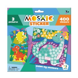 Mozaic cu autocolante Dinozauri, 400 stickere, 3 planse, 3 ani+