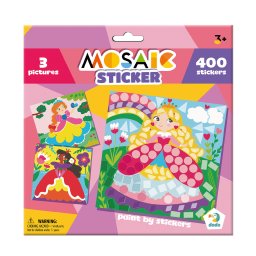 Mozaic cu autocolante pentru copii - Printese, 3 planse si 400 stickere