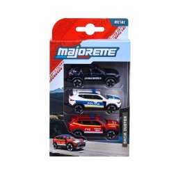 Set 3 masinute metalice Majorette Dacia Duster interventie 7,5 cm