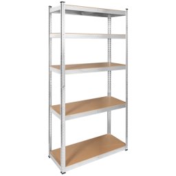 Raft metalic de depozitare Rebel, 5 polite MDF reglabile, 750 kg