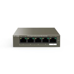 Switch IP-COM Gigabit cu 4 porturi PoE si 1 uplink, 63W