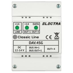 Doza derivatie video Electra DAV.4SG Classic, 4 iesiri, montaj DIN/suprafata
