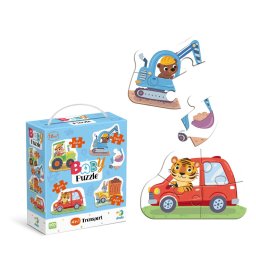 Puzzle 4 in 1 cu vehicule pentru copii 18 luni+, 2-4 piese