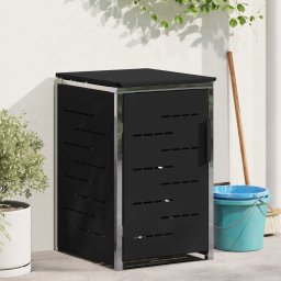 Suport pentru containere de 3 bin-uri din otel inoxidabil Negru GartenMobel Dekor