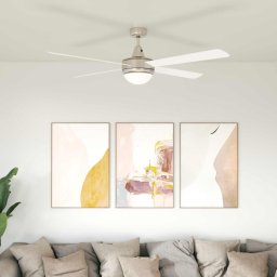 Ventilator de tavan cu lumina si telecomanda Ø 130 cm Alb GartenMobel Dekor