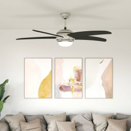 Ventilator de tavan cu lumina si telecomanda Ø 130 cm Negru GartenMobel Dekor