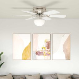Ventilator de tavan cu lumina Ø 82 cm Alb GartenMobel Dekor