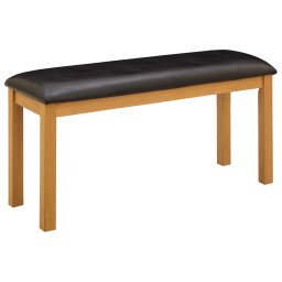 Banca de Dining 95 x 32 x 45 cm Lemn de stejar masiv Negru GartenMobel Dekor