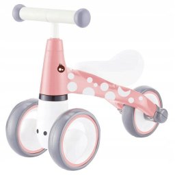 Mini bicicleta fara pedale pentru copii, roz, cu roti EVA si design stabil