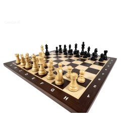 Combo Set cu Piese sah lemn Staunton 6 Clasic Black si tabla din lemn