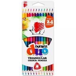 ICO Creioane colorate triunghiulare cu 2 capete - 12 buc.