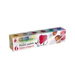 ICO Arici: Guasă tempera metalică la borcan - set de 6 bucăți