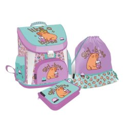 Capybara: Set premium de ghiozdan școlar - 3 piese