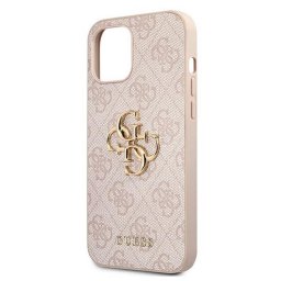 Husa pentru iPhone 12/12 Pro, 4G Metal Logo, Piele ecologica, Roz