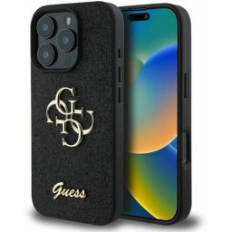 Husa Husa pentru iPhone 16 Pro Max - Guess Glitter Fixed Big 4G (GUHCP16XHG4SGK) - Black