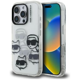 Husa Husa pentru iPhone 16 Pro Max - Karl Lagerfeld IML Luxury Multi Head Pattern (KLHCP16XHMCHKCT) - Transparent