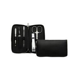 Premium Line - Black manicure set for men, 6-piece zipper