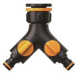 Conector pentru robinet Fiskars, doua cai, on/off, 1/2", 3/4", 1
