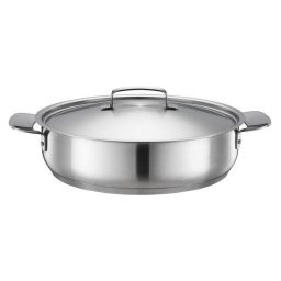 Cratita cu capac, din otel inoxidabil, antiaderenta, Fiskars All Steel, Ø 28 cm