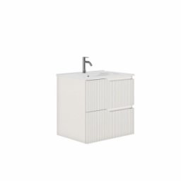 Set mobilier suspendat cu 2 sertare Gala Canaletto cu lavoar 60 cm, alb mat