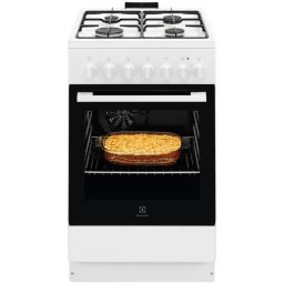 Aragaz Electrolux LKK520032W | Mixt, 4 arzatoare, Cuptor electric, SteamBake, AirFry, 50cm, 50x60x85.5cm