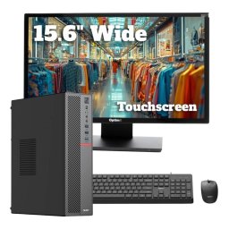 Sistem POS OptimX T5 SFF cu procesor G6400T, generatia 10a, 8Gb DDR4, 256Gb SSD, Win 11 Pro + Monitor Touchscreen OptimX Pro MY156, 15.6 inch + CADOU : Kit Tastatura + Mouse OptimX Pro KM500 NewTechnology Media