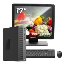 Sistem POS OptimX T5 SFF cu procesor G6400T, generatia 10a, 8Gb DDR4, 256Gb SSD, Win 11 Pro + Monitor Touchscreen OptimX Pro MY17, 17 inch + CADOU : Kit Tastatura + Mouse OptimX Pro KM500 NewTechnology Media