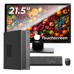 Sistem POS OptimX T5 SFF cu procesor G6400T, generatia 10a, 8Gb DDR4, 256Gb SSD, Win 11 Pro + Monitor Touchscreen OptimX Pro MY21, 21.5 inch + CADOU : Kit Tastatura + Mouse OptimX Pro KM500 NewTechnology Media