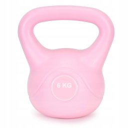 Kettlebell fitness 6 kg din ABS rezistent, pentru antrenament functional, roz