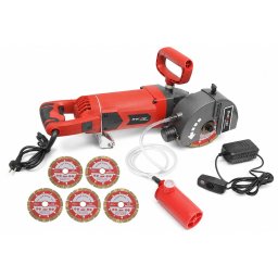 Masina de frezat caneluri pentru zidarie 2400W cu racire apa, 5 discuri