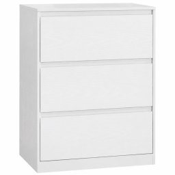 Comoda VASAGLE alba cu 3 sertare, design minimalist, 60x40x75 cm