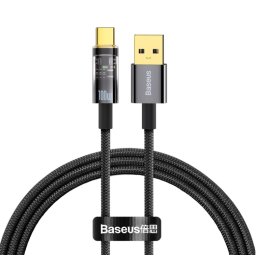 Cablu Date si Incarcare Baseus USB-A - USB-C Baseus Explorer 100W 1m Negru