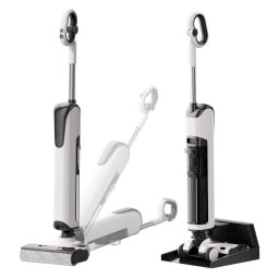 Aspirator vertical Wet & Dry, 230W, putere de aspirare 17Kpa, capacitate colectare 0.7l, rezervor apa 0.65l, uscare cu aer cald, 35 min autonomie, Alb