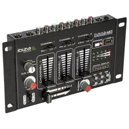 Mixer Audio Ibiza Sound DJ21USB-MKII | 7 Canale, USB/MP3, Phono/Line, VU-metru LED