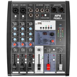 Mixer HPA Promix 4 HPAPROMIX4 | 4 Canale, DSP 24 Efecte, Bluetooth/USB/SD, Phantom +48V