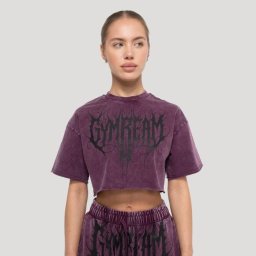 GymBeam Tricou cropped pentru femei Abyss Raisin XL