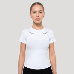 GymBeam Tricou pentru femei Tribal Ribbed White XL
