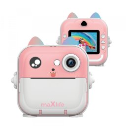 Camera Digitala MaXlife MXPC-100 Kids, cu Imprimanta, Roz