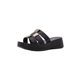 Papuci dama din piele naturala, PASS Collection J9J980008A 01-N, negru