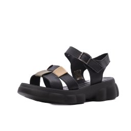 Sandale dama din piele naturala, PASS Collection J9J980009A 01-N, negru