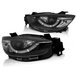 Faruri Mazda CX-5 2011-2015 negre cu DRL LED si proiector