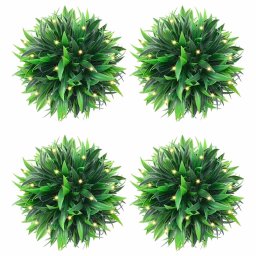 Mingi artificiale din lemn de cimis cu lumini LED 2 buc Verde GartenMobel Dekor