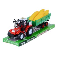 Jucarie tractor cu remorca cu porumb