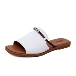 Papuci damă piele naturala, x4x460016b 13-n albi slip-on, design minimalist, casual vară