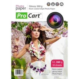 Hartie foto RC Glossy Procart A3, 260 g/mp, 20 coli, lucioasa