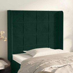 Tablie pat cu aripioare verde închis 93x16x118/128 cm catifea GartenMobel Dekor