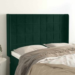 Tablie pat cu aripioare verde închis 147x16x118/128 cm catifea GartenMobel Dekor